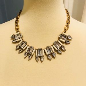 J.Crew white and crystal beaded necklace